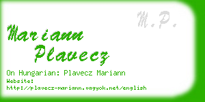 mariann plavecz business card